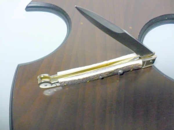 Siciliano, Picklock A.G.A. Campolin- sicilian fighting - italian stiletto 30 cm - corno di cervo / deer horn - 11