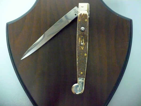 Siciliano, Picklock A.G.A. Campolin- sicilian fighting - italian stiletto 30 cm - corno di cervo / deer horn - 11