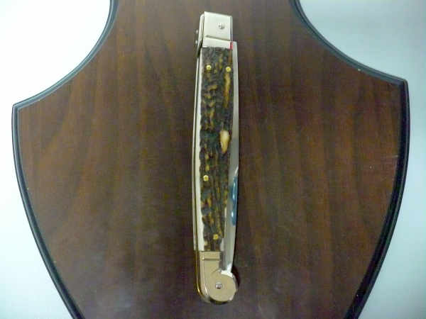 Siciliano, Picklock A.G.A. Campolin- sicilian fighting - italian stiletto 30 cm - corno di cervo / deer horn - 11