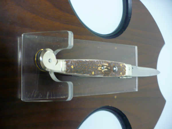 Siciliano, Picklock A.G.A. Campolin- sicilian fighting - italian stiletto 30 cm - corno di cervo / deer horn - 11