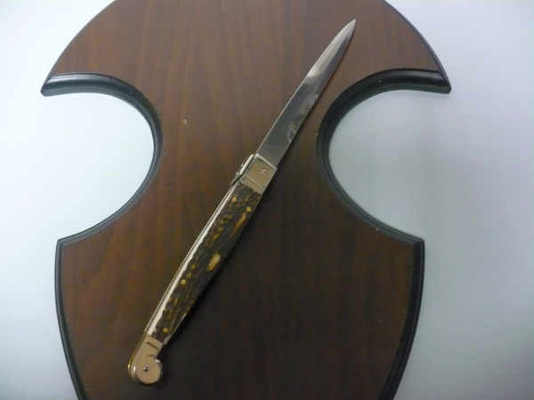 Siciliano, Picklock A.G.A. Campolin- sicilian fighting - italian stiletto 30 cm - corno di cervo / deer horn - 11