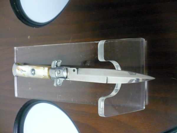 Italian stiletto - pugnale Frank Beltrame - 23 cm - corno di bufalo chiaro , lama baionetta  -  FB 23/48B - 12