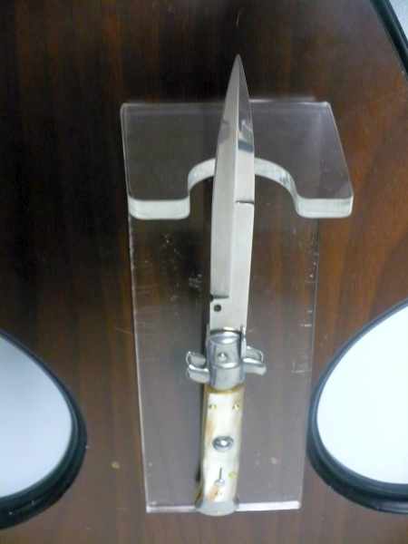 Italian stiletto - pugnale Frank Beltrame - 23 cm - corno di bufalo chiaro , lama baionetta  -  FB 23/48B - 12