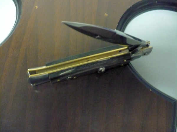Frank Beltrame , italian stiletto , pugnale -23 cm , corno di bufalo scuro,baionetta , modello FB 23/58B - 12