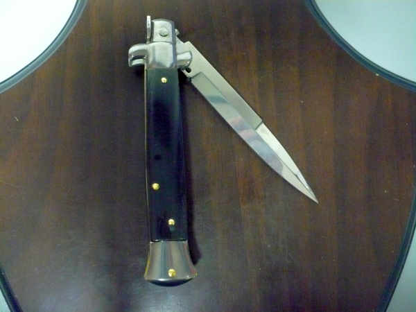 Frank Beltrame , italian stiletto , pugnale -23 cm , corno di bufalo scuro,baionetta , modello FB 23/58B - 12