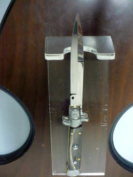 Frank Beltrame , italian stiletto , pugnale -23 cm , corno di bufalo scuro,baionetta , modello FB 23/58B - 12