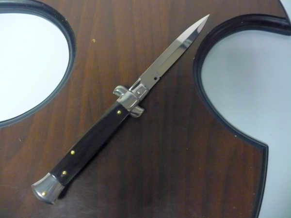 Frank Beltrame , italian stiletto , pugnale -23 cm , corno di bufalo scuro,baionetta , modello FB 23/58B - 12