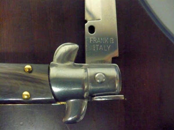 Frank Beltrame , italian stiletto , pugnale -23 cm , corno di bufalo scuro,baionetta , modello FB 23/58B - 12