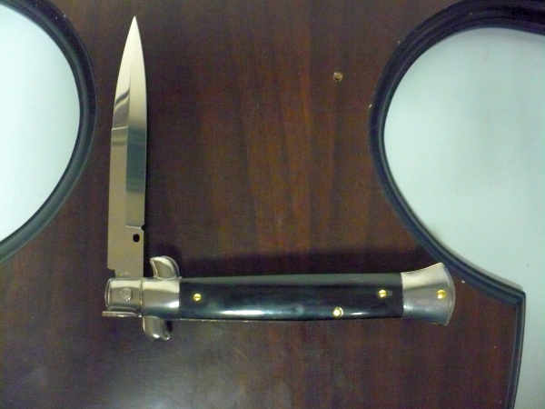 Frank Beltrame , italian stiletto , pugnale -23 cm , corno di bufalo scuro,baionetta , modello FB 23/58B - 12