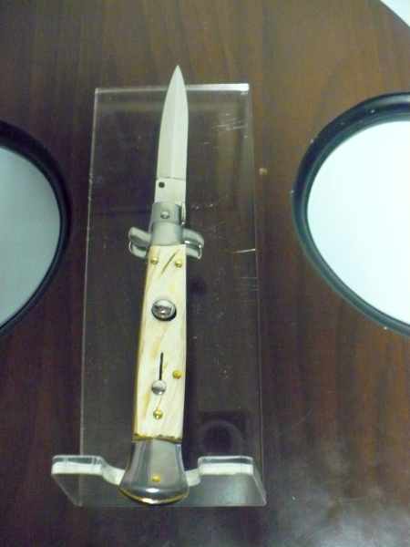 Frank Beltrame -italian stiletto - 23 cm- corno di bufalo chiaro - dagger - modello FB 23 /48D - 12