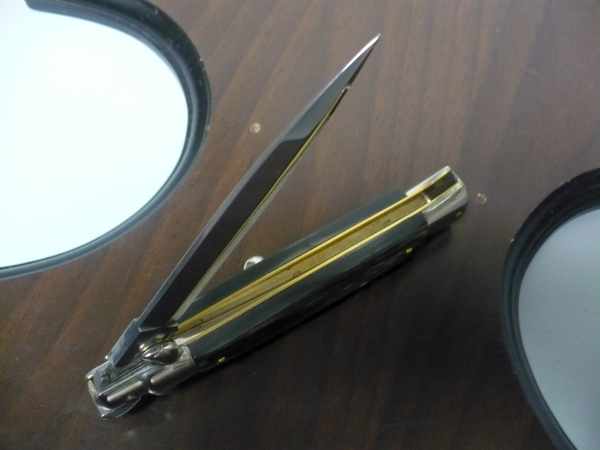 Picklock - Frank Beltrame - Italian stiletto -pugnale 23cm, lama dagger- corno di bufalo scuro FB  P23/58 - 12