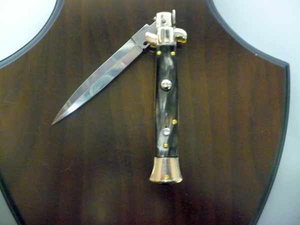Picklock - Frank Beltrame - Italian stiletto -pugnale 23cm, lama dagger- corno di bufalo scuro FB  P23/58 - 12