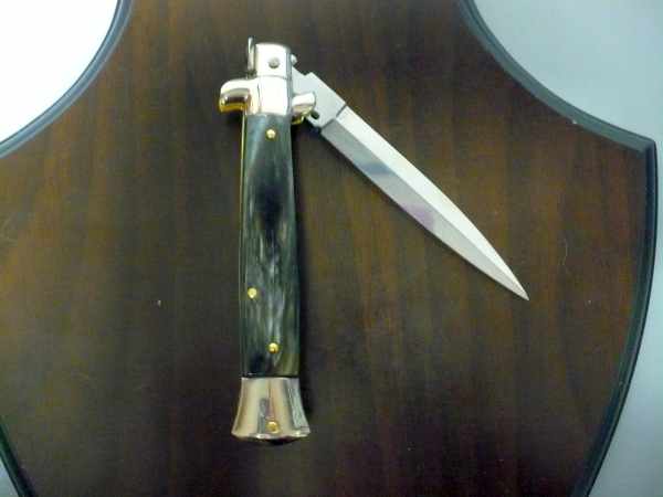 Picklock - Frank Beltrame - Italian stiletto -pugnale 23cm, lama dagger- corno di bufalo scuro FB  P23/58 - 12