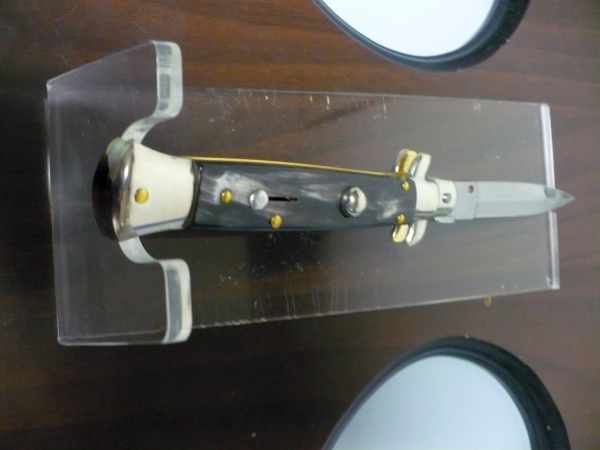 Picklock - Frank Beltrame - Italian stiletto -pugnale 23cm, lama dagger- corno di bufalo scuro FB  P23/58 - 12