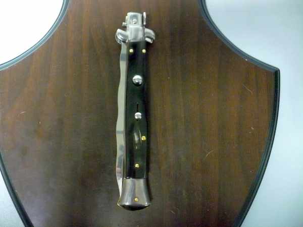 Frank Beltrame , italian stiletto , pugnale - 28 cm , corno di bufalo scuro, lama kriss, modello FB 28/58K- 12