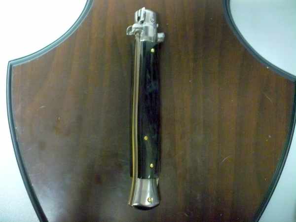 Frank Beltrame , italian stiletto , pugnale - 28 cm , corno di bufalo scuro, lama kriss, modello FB 28/58K- 12