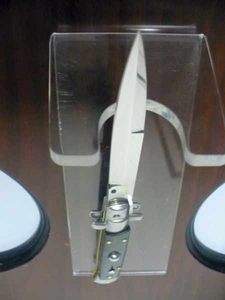 Frank Beltrame , italian stiletto , pugnale - 23 cm , corno di bufalo scuro,lama baionetta , modello FB 23/58B -14