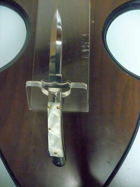 Swinguard Medici- italian stiletto, coltello a scatto, 18,50 cm - AKC World , lama dagger , imitazione madreperla / imitation mother of pearl - 1