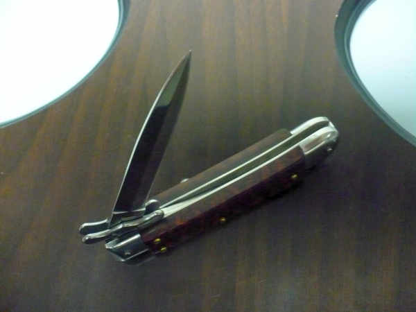 Swinguard Medici- italian stiletto, coltello a scatto, 18,50 cm - AKC World , lama dagger , legno di serpente / snake wood - 3