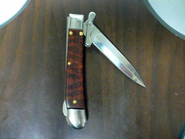 Swinguard Medici- italian stiletto, coltello a scatto, 18,50 cm - AKC World , lama dagger , legno di serpente / snake wood - 3