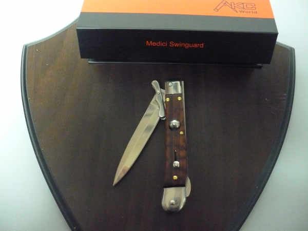 Swinguard Medici- italian stiletto, coltello a scatto, 18,50 cm - AKC World , lama dagger , legno di serpente / snake wood - 3