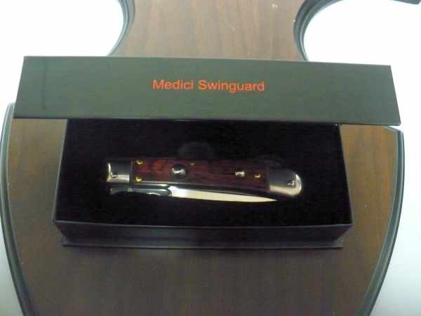Swinguard Medici- italian stiletto, coltello a scatto, 18,50 cm - AKC World , lama dagger , legno di serpente / snake wood - 3