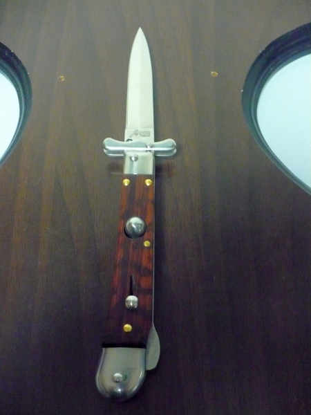 Swinguard Medici- italian stiletto, coltello a scatto, 18,50 cm - AKC World , lama dagger , legno di serpente / snake wood - 3