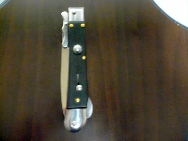 Swinguard Medici- italian stiletto, coltello a scatto, 18,50 cm - AKC World , lama dagger , legno di ebano / ebony wood - 3