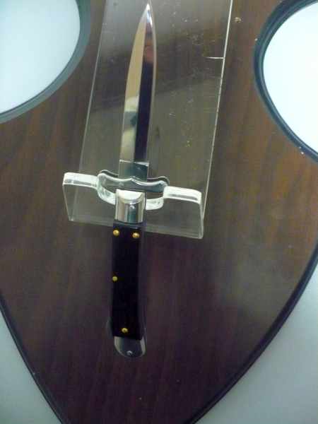 Swinguard Medici- italian stiletto, coltello a scatto, 18,50 cm - AKC World , lama dagger , legno di ebano / ebony wood - 3