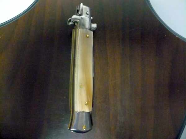 Frank Beltrame - italian stiletto , pugnale - 23 cm - corno di bufalo chiaro - lama baionetta - moddello FB 23/48B -18