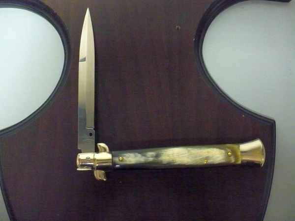 Picklock - Frank Beltrame - Italian stiletto -pugnale 28cm, lama baionetta- corno di bufalo brasiliano FB  P28/09 -1