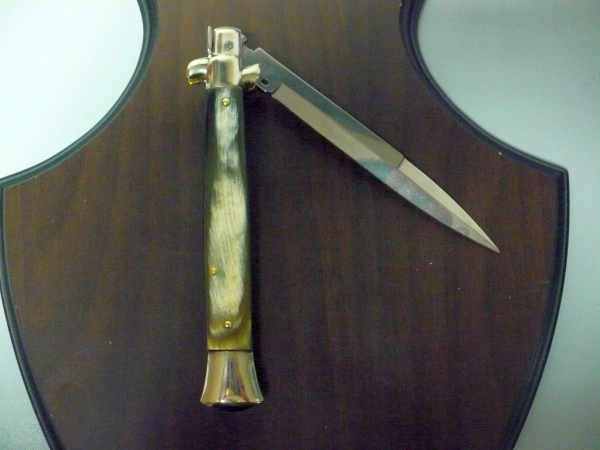 Picklock - Frank Beltrame - Italian stiletto -pugnale 28cm, lama baionetta- corno di bufalo brasiliano FB  P28/09 -1