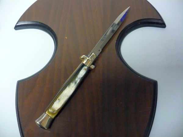 Picklock - Frank Beltrame - Italian stiletto -pugnale 28cm, lama baionetta- corno di bufalo brasiliano FB  P28/09 -1