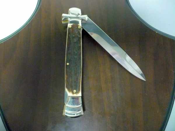 Italian stiletto - AGA Campolin - maltese / crociato - 23cm - corno di cervo / deer horn - 2