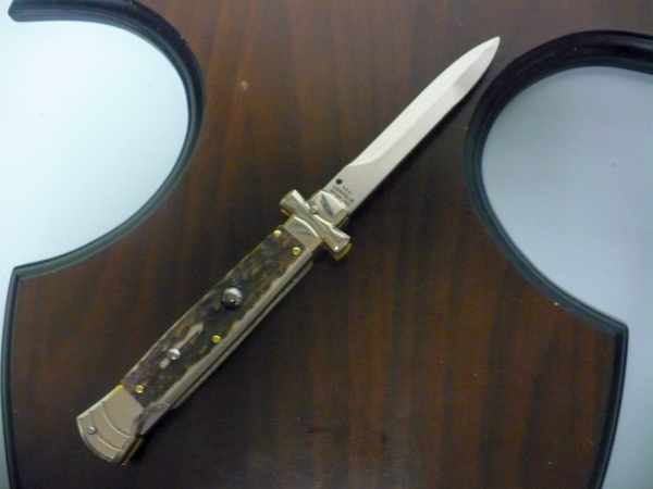 Italian stiletto - AGA Campolin - maltese / crociato - 23cm - corno di cervo / deer horn - 2