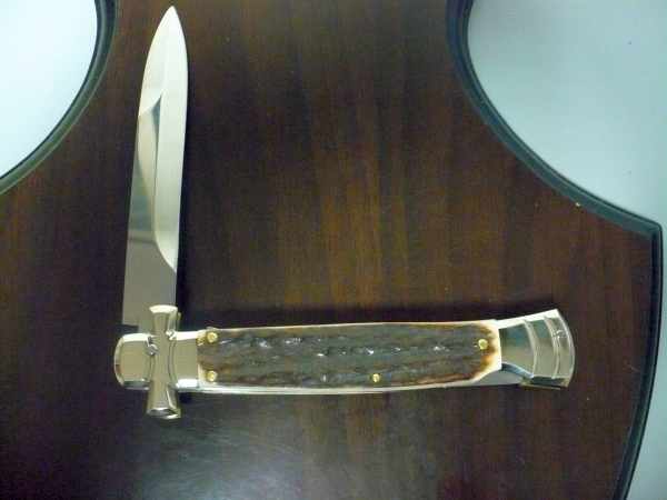 Italian stiletto - AGA Campolin - maltese / crociato - 23cm - corno di cervo / deer horn - 2