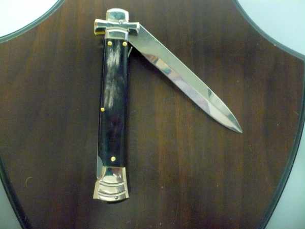 Italian stiletto - AGA Campolin - maltese / crociato - 23cm - corno di bufalo brasiliano / brazilian buffalo horn - 2