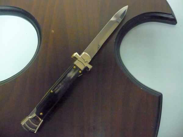 Italian stiletto - AGA Campolin - maltese / crociato - 23cm - corno di bufalo brasiliano / brazilian buffalo horn - 2