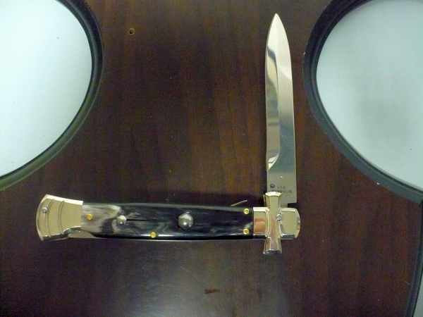 Italian stiletto - AGA Campolin - maltese / crociato - 23cm - corno di bufalo brasiliano / brazilian buffalo horn - 2