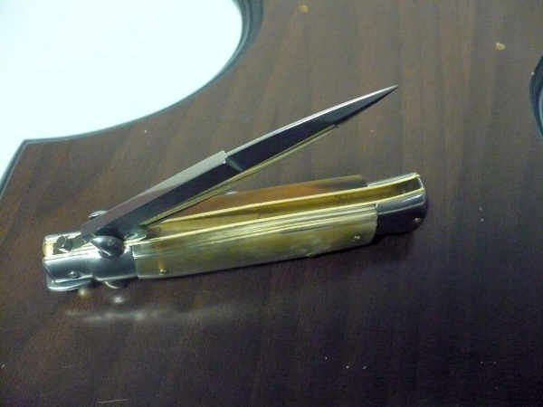 Frank Beltrame -  italian stiletto 20cm, bufalo chiaro -lama baionetta - 20FB/48B - 2