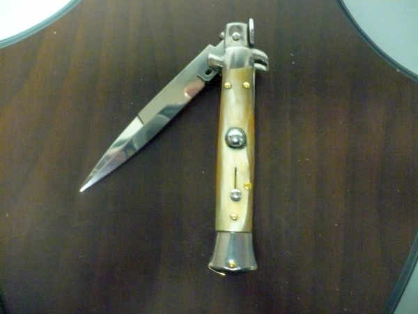 Frank Beltrame -  italian stiletto 20cm, bufalo chiaro -lama baionetta - 20FB/48B - 2