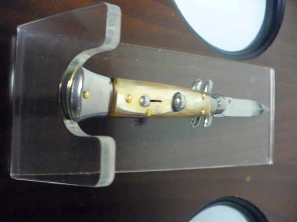 Frank Beltrame -  italian stiletto 20cm, bufalo chiaro -lama baionetta - 20FB/48B - 2