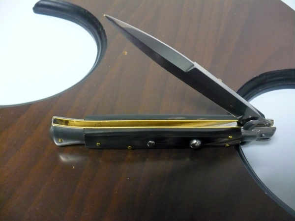 Frank Beltrame , italian stiletto , pugnale - 28 cm , corno di bufalo scuro,baionetta , modello FB 28/58B - 2
