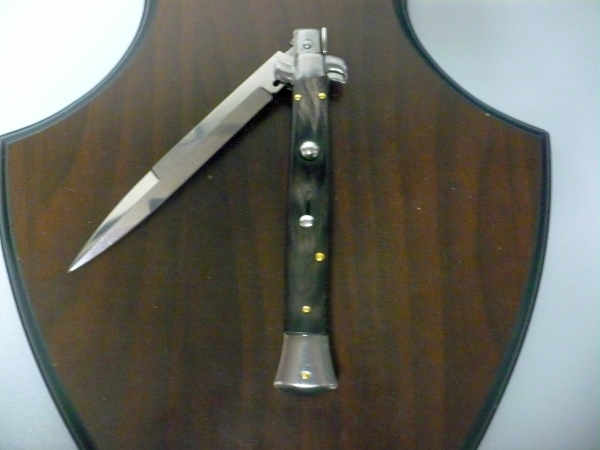 Frank Beltrame , italian stiletto , pugnale - 28 cm , corno di bufalo scuro,baionetta , modello FB 28/58B - 2