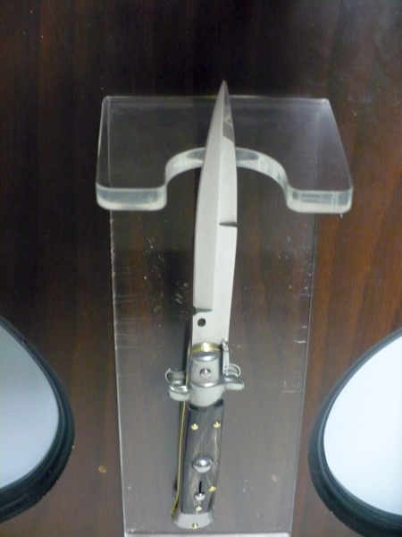 Frank Beltrame -  italian stiletto 20cm, bufalo scuro -lama baionetta - 20FB/58B - 2