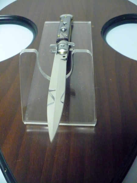 Frank Beltrame , italian stiletto , pugnale - 28 cm , corno di bufalo scuro,baionetta , modello FB 28/58B - 2