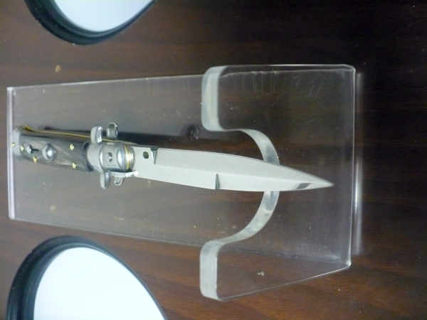 Frank Beltrame -  italian stiletto 20cm, bufalo scuro -lama baionetta - 20FB/58B - 2