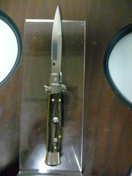 Frank Beltrame -  italian stiletto 20cm, bufalo scuro -lama baionetta - 20FB/58B - 2