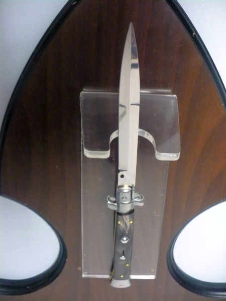 Frank Beltrame , italian stiletto , pugnale - 28 cm , corno di bufalo scuro,baionetta , modello FB 28/58B - 2