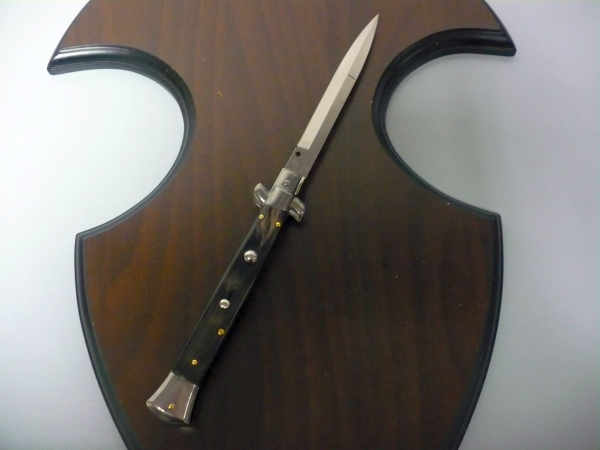 Frank Beltrame , italian stiletto , pugnale - 28 cm , corno di bufalo scuro,baionetta , modello FB 28/58B - 2
